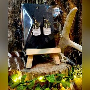 2/$15 crazy plant lady earrings